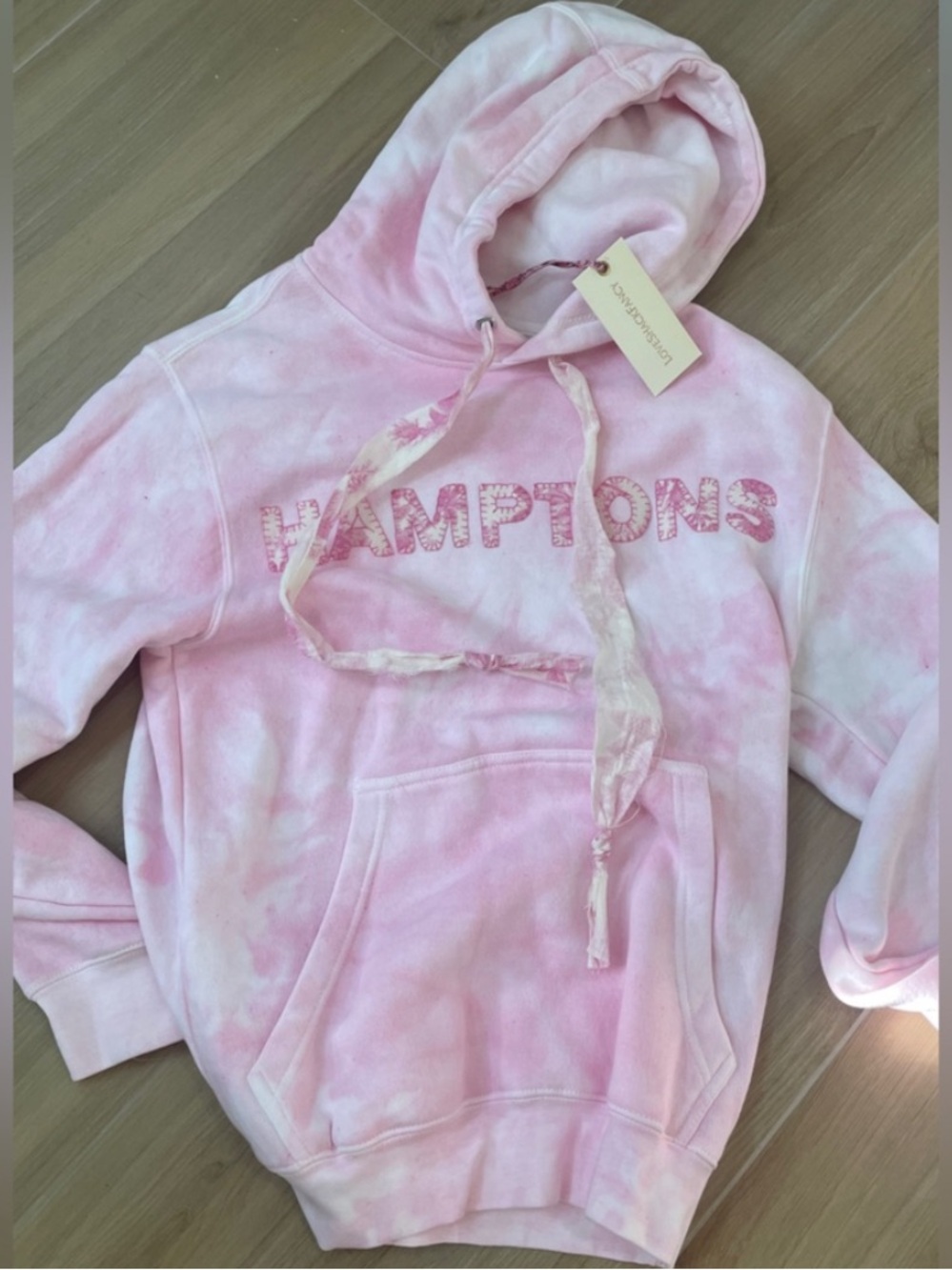 LOVESHACKFANCY Bespoke Pink Tie-Dye Hamptons Hoodie Store Exclusive